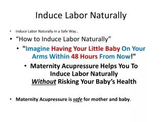 Induce Labor Naturally