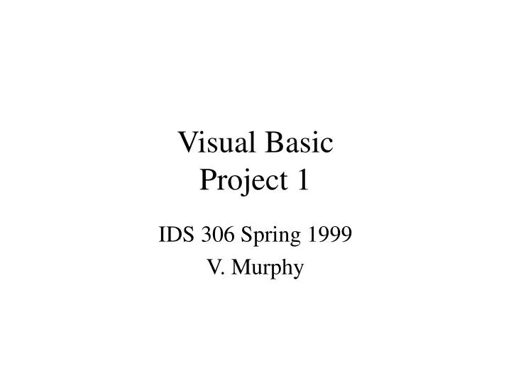visual basic project 1