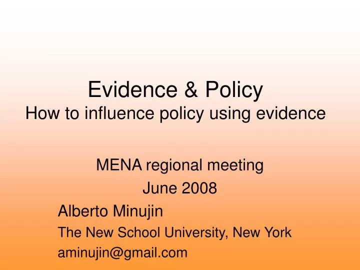evidence policy how to influence policy using evidence