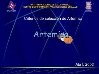 Criterios de selección de Artemisa