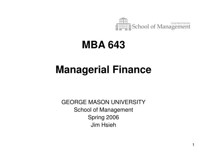 mba 643 managerial finance