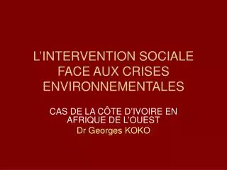 l intervention sociale face aux crises environnementales