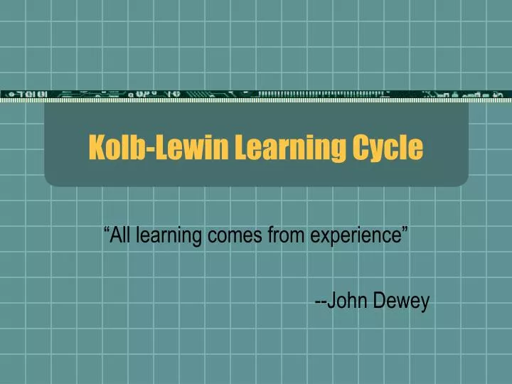 kolb lewin learning cycle