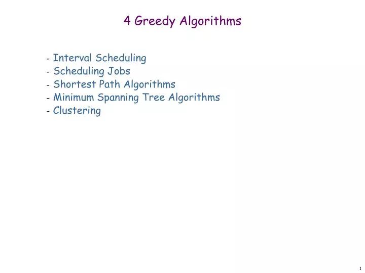 4 greedy algorithms