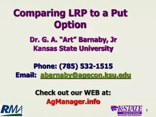 Comparing LRP to a Put Option