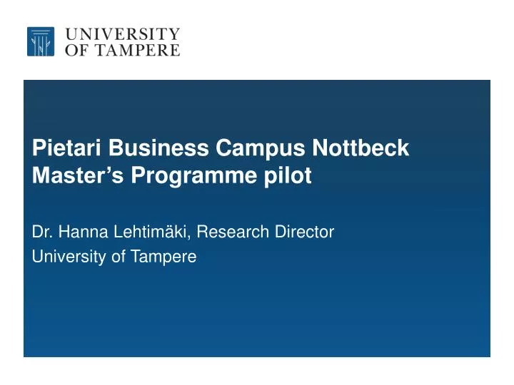 pietari business campus nottbeck master s programme pilot