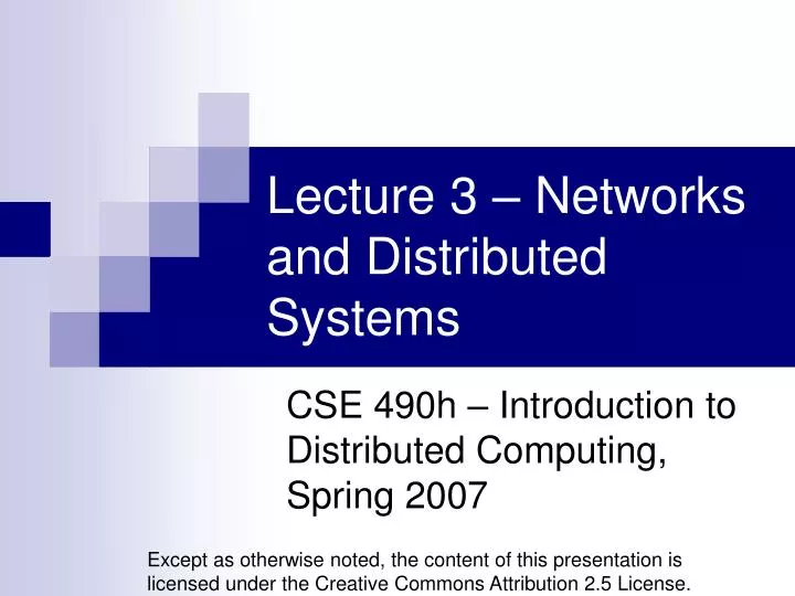 lecture 3 networks and distributed systems