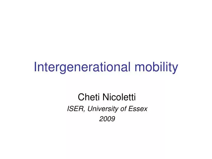 intergenerational mobility