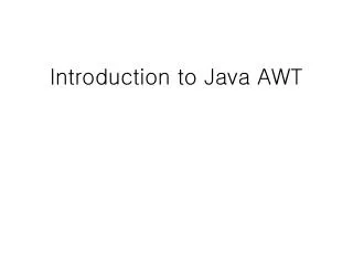 introduction to java awt
