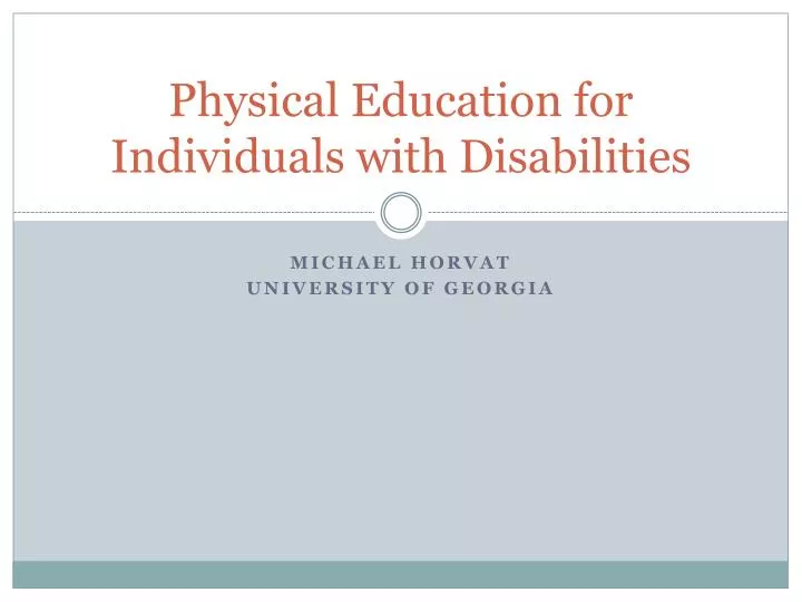 physical education for individuals with disabilities