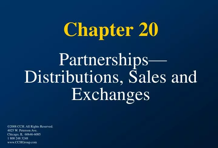 chapter 20 partnerships distributions sales and exchanges