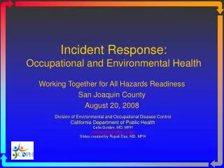 Incident Response: Occupational and Environmental Health