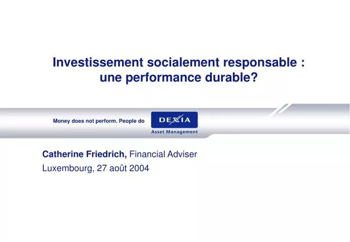 investissement socialement responsable une performance durable