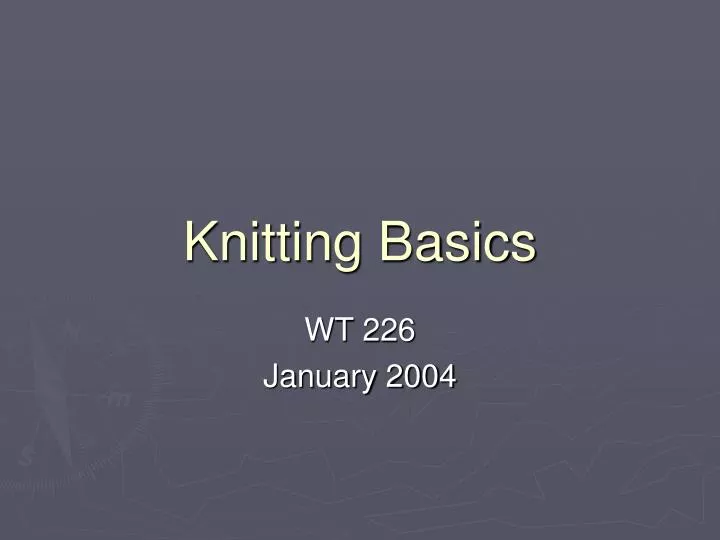 knitting basics