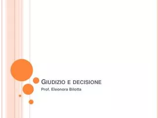 giudizio e decisione
