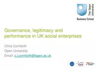 Governance, legitimacy and performance in UK social enterprises