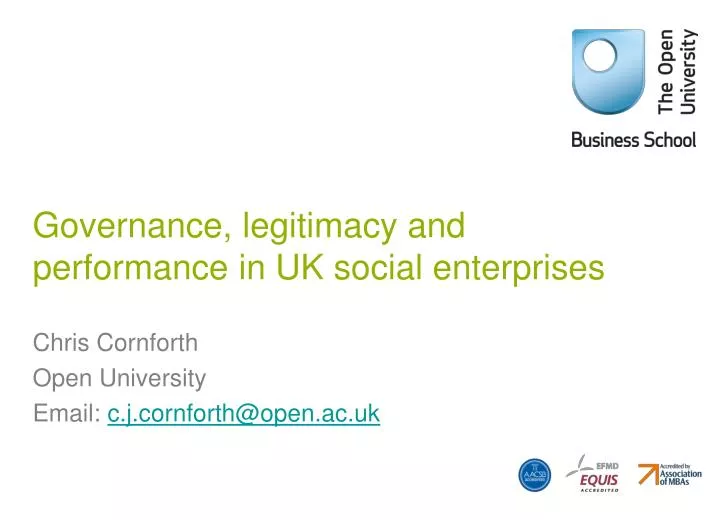 governance legitimacy and performance in uk social enterprises