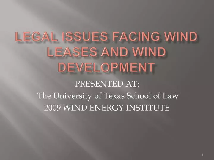 legal issues facing wind leases and wind development