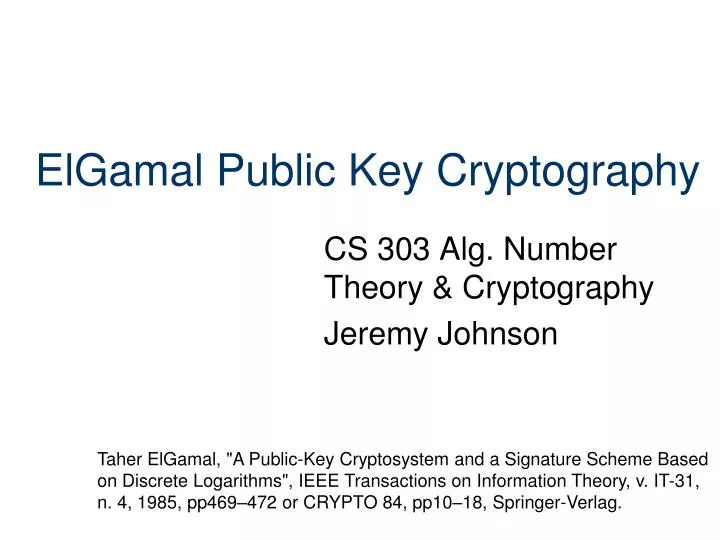 elgamal public key cryptography