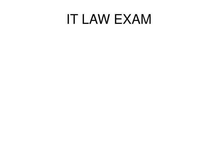 it law exam