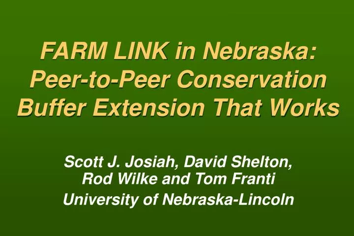 farm link in nebraska peer to peer conservation buffer extension that works
