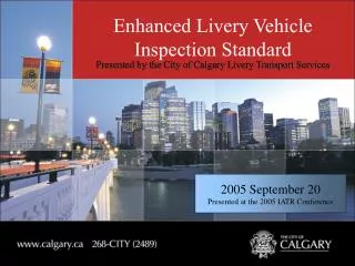 Enhanced Livery Vehicle Inspection Standard