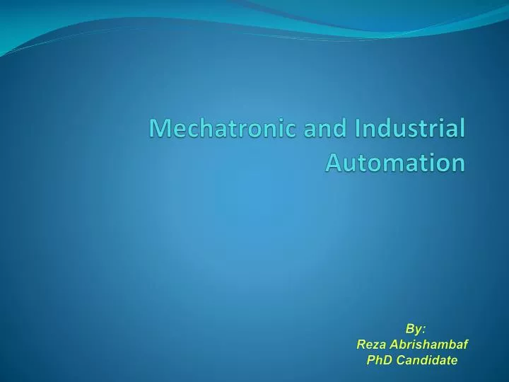 mechatronic and industrial automation