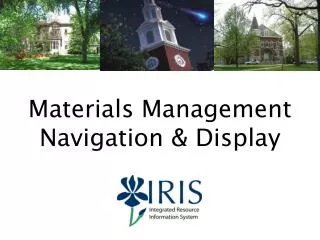 Materials Management Navigation &amp; Display