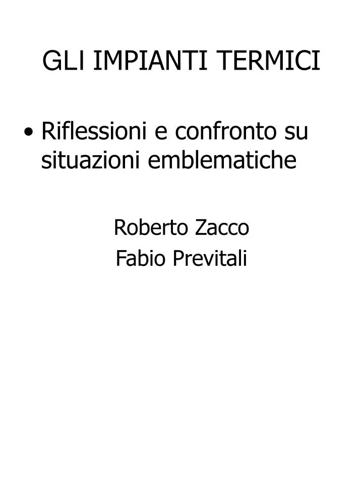 gli impianti termici