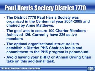 Paul Harris Society District 7770