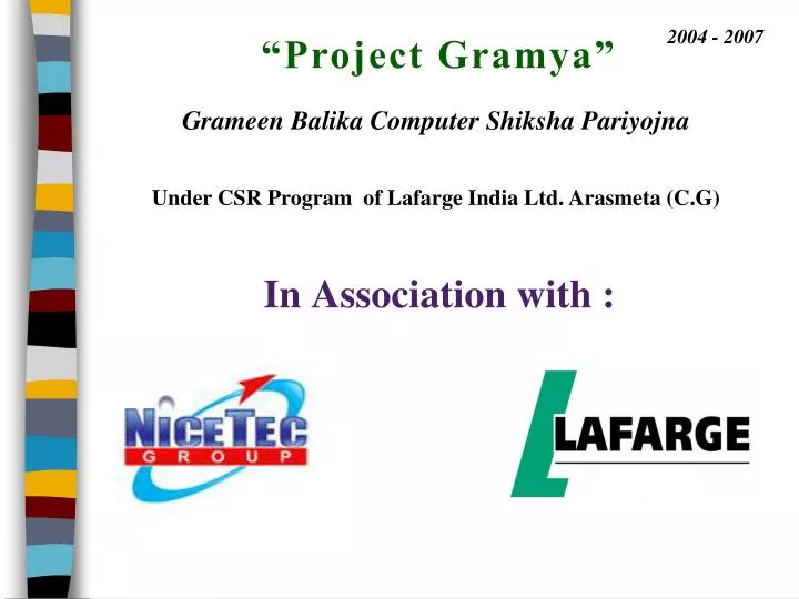 project gramya in association with