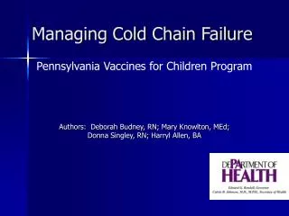 Managing Cold Chain Failure
