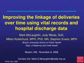 Improving the linkage of deliveries over time using vital records and hospital discharge data