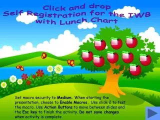 Click and drop Self Registration for the IWB with Lunch Chart