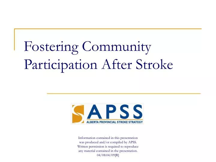 fostering community participation after stroke