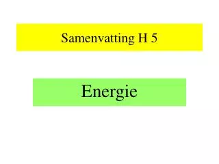 Samenvatting H 5