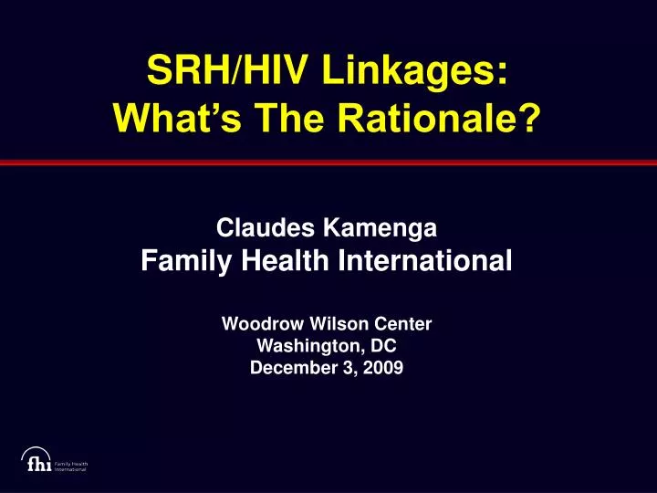 srh hiv linkages what s the rationale