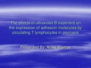 The effects of ultraviolet B treatment on the expression of adhesion molecules by circulating T lymphocytes in psoriasis