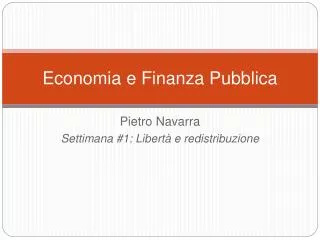 Economia e Finanza Pubblica