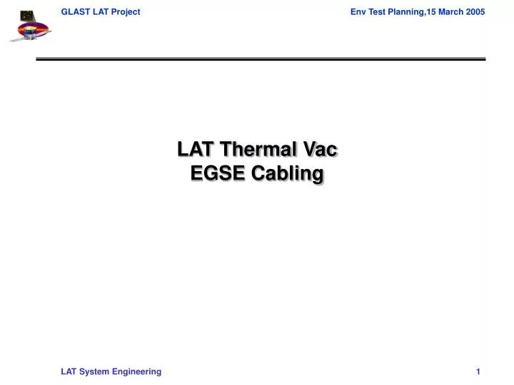 lat thermal vac egse cabling