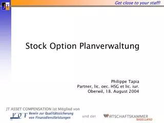 Stock Option Planverwaltung