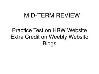 MID-TERM REVIEW