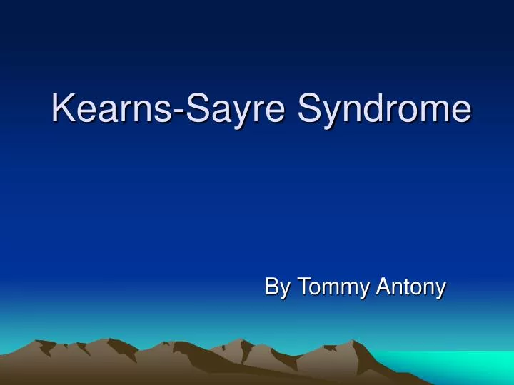 kearns sayre syndrome