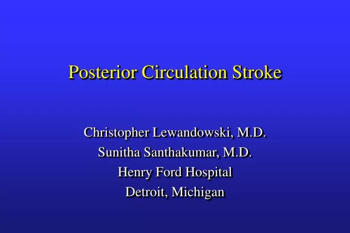 posterior circulation stroke