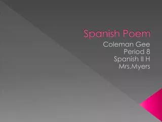 The bestest Spanish Poem