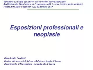 Esposizioni professionali e neoplasie
