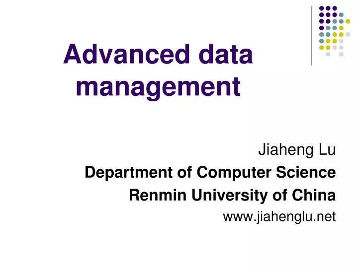advanced data management