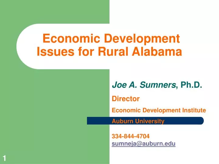 PPT - Economic Development Issues For Rural Alabama PowerPoint ...