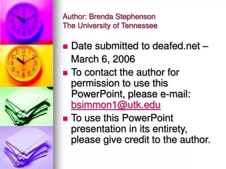 author brenda stephenson the university of tennessee