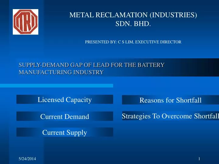 supply demand gap of lead for the battery manufacturing industry